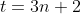 t=3n+2