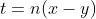 t=n(x-y)