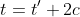 t=t'+2c