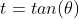 t=tan(\theta)