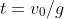 t=v_0/g