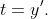 t=y'.
