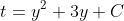 t=y^2+3y+C