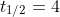t_{1/2}=4