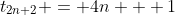 t_{2n+2} = 4n + 1
