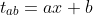 t_{ab}=ax+b