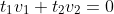 t_1v_1+t_2v_2=0