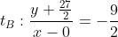 t_B:\frac{y+\frac{27}{2}}{x-0}=-\frac{9}{2}