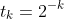 t_k=2^{-k}
