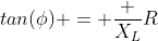 tan(\phi) = \frac {X_L}{R}