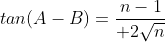 tan(A-B)=\frac{n-1}{ 2\sqrt{n}}