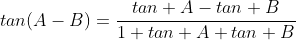 tan(A-B)=\frac{tan A-tan B}{1+tan A tan B}