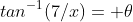 tan^{-1}(7/x)= \theta