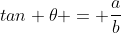 tan \theta = \frac{a}{b}