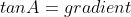 tanA=gradient