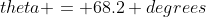 theta = 68.2 degrees