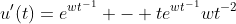 u'(t)=e^{wt^{-1}} - te^{wt^{-1}}wt^{-2}
