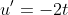 u'=-2t