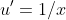 u'=1/x