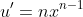 u'=nx^{n-1}