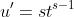 u'=st^{s-1}
