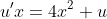 u'x=4x^2+u