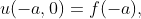 u(-a,0)=f(-a),