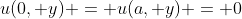 u(0, y) = u(a, y) = 0