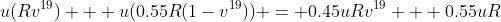 u(Rv^{19}) + u(0.55R(1-v^{19})) = 0.45uRv^{19} + 0.55uR