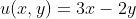 u(x,y)=3x-2y