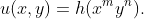u(x,y)=h(x^{m}y^{n}).