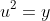 u^{2}=y