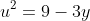 u^2=9-3y
