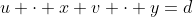 u \cdot x+v \cdot y=d