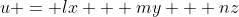 u = lx + my + nz