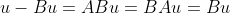 u-Bu=ABu=BAu=Bu