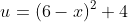 u=(6-x)^2+4