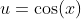 u=\cos(x)