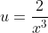 u=\frac{2}{x^3}