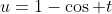 u=1-\cos t