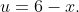 u=6-x.