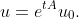 u=e^{tA}u_{0}.