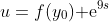 u=f(y_0){\rm e}^{9s}