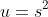 u=s^2