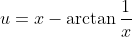 u=x-\arctan\frac1x