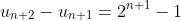 u_{n+2}-u_{n+1}=2^{n+1}-1