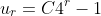 u_{r}=C4^r-1