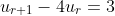 u_{r+1}-4u_{r}=3