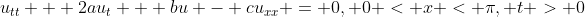 u_{tt} + 2au_t + bu - cu_{xx} = 0, 0 < x < \pi, t > 0