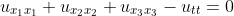 u_{x_1x_1}+u_{x_2x_2}+u_{x_3x_3}-u_{tt}=0